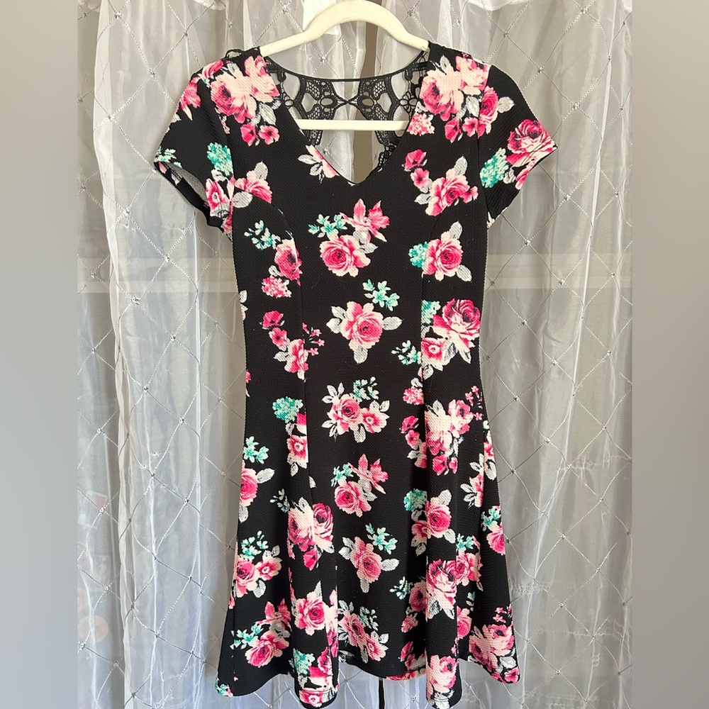Black floral dress
